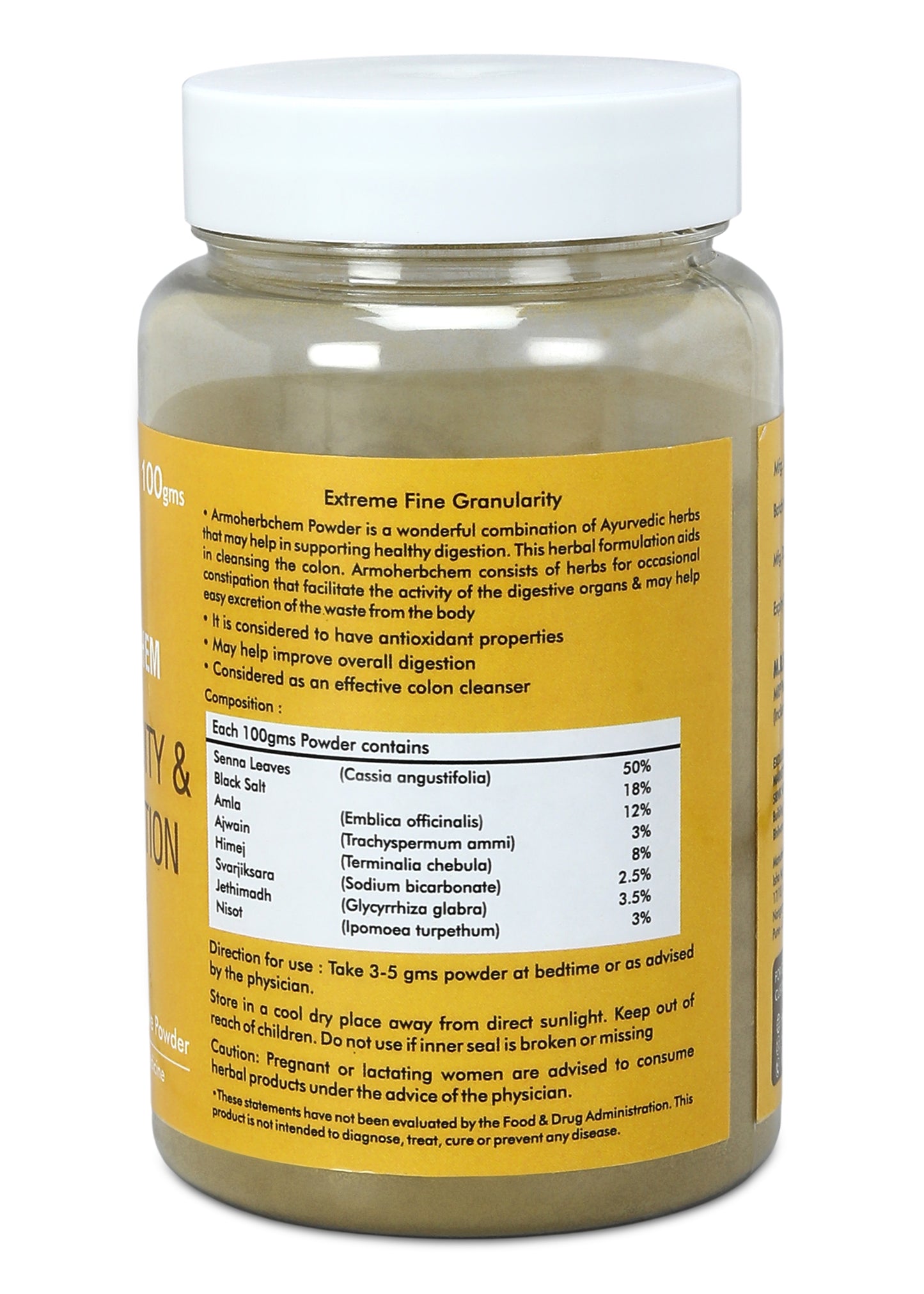 ArmoHerbChem Gas, Acidity & Constipation Relief Powder - 100g